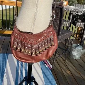 b. makowsky Bags B Makowski Crossbody Hobo Euc With Amazing Studded Hardware Original Owner Qvc Poshmark
